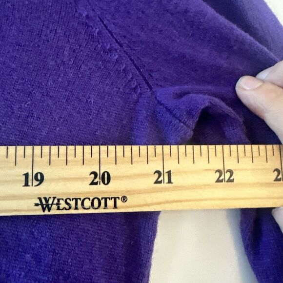 INC Concepts Jewel Cut Out Sweater L Purple Cashmere Silk Holiday Cold Shoulder - Picture 10 of 11